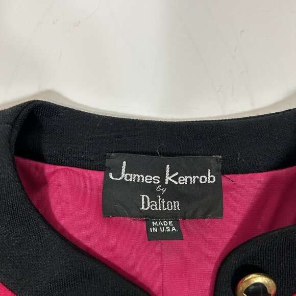 Vtg JAMES KENROB by Dalton Pink Knot Skirt Suit Open Jacket Lined Sz 14 Skirt 12 - Picture 5 of 14